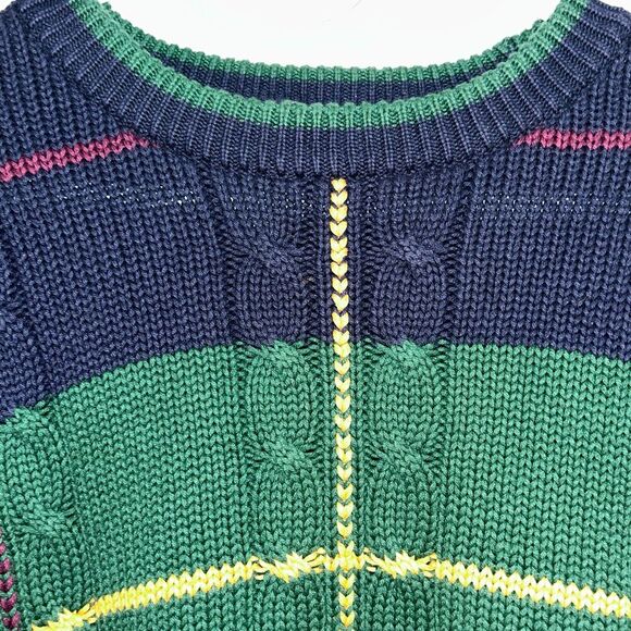 Checkpoint Vintage 90's Cable Knit Crew-neck Sweater Men's Size Large #N1636 - Picture 2 of 6